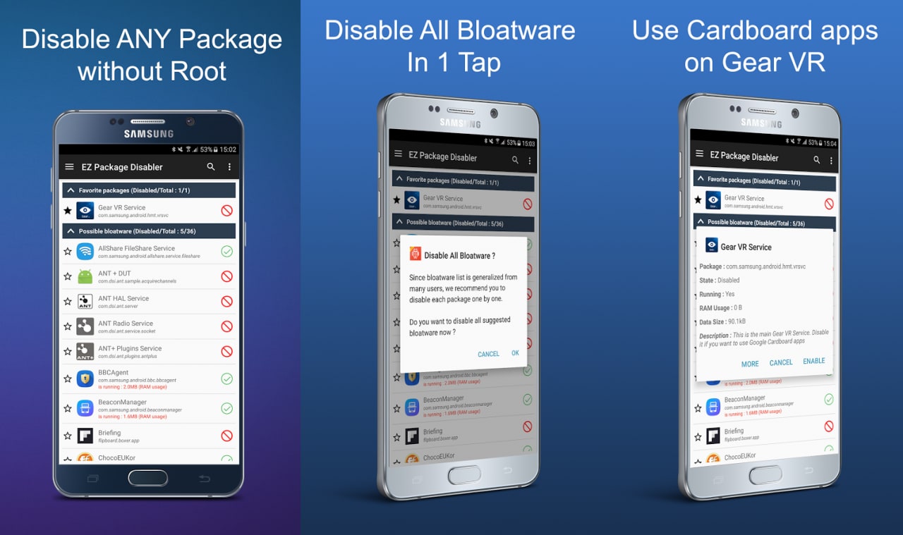 Disabilitate qualsiasi app su smartphone Samsung, senza root, con EZ Package Disabler (foto e video)