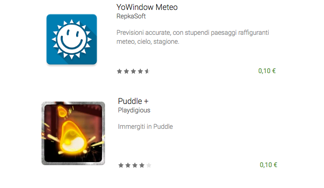 YoWindow Meteo e Puddle + sono l&#039;offerta di questa settimana su Google Play (foto e video)