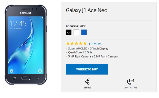 Scoprite il piccolo Samsung Galaxy J1 Ace Neo