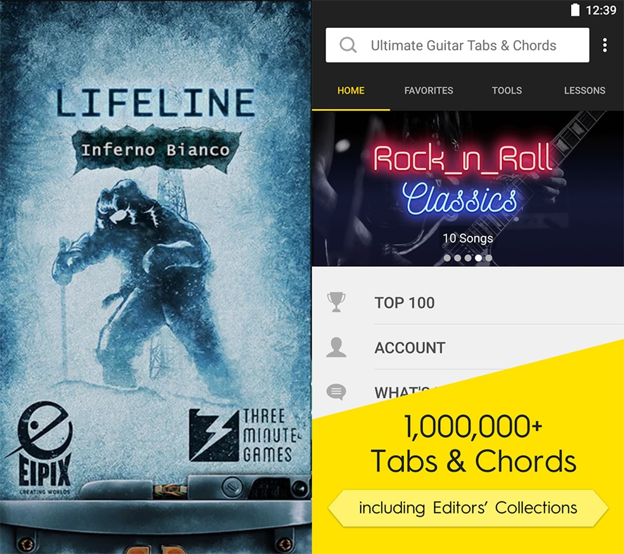 Lifeline: Inferno Bianco e Ultimate Guitar Tabs &amp; Chords sono le app a 0,10€ della settimana