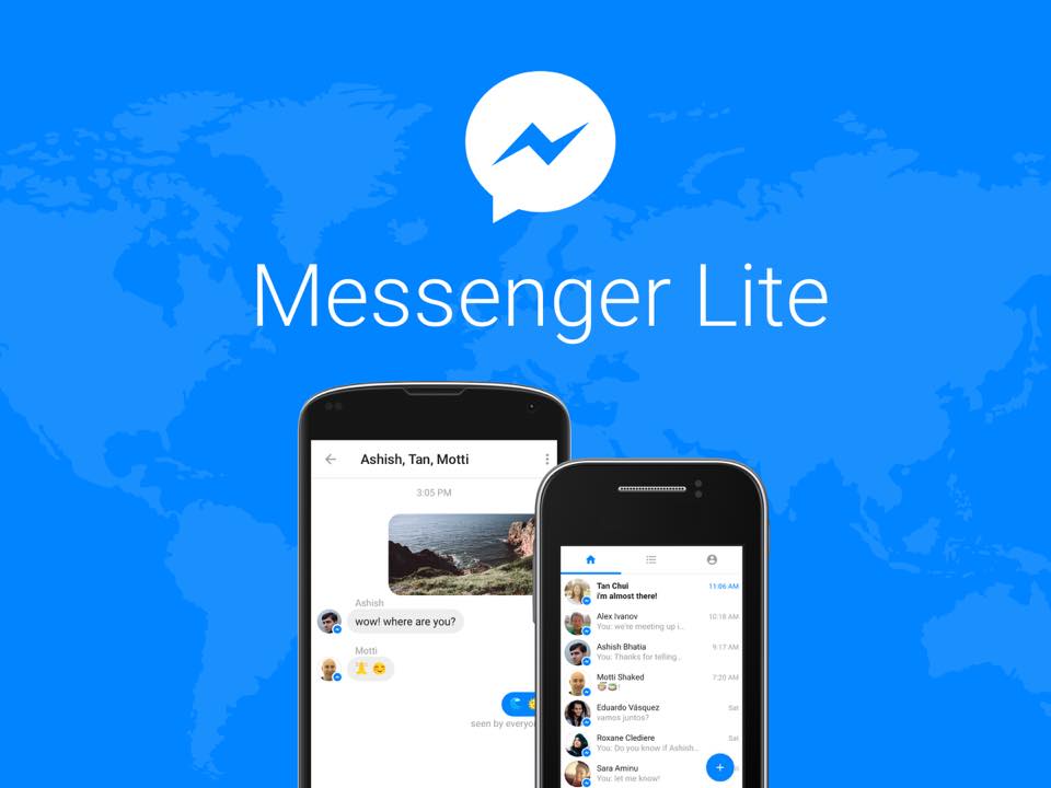 Facebook lancia Messenger Lite: un client ufficiale, più leggero, per vecchi smartphone (download apk)