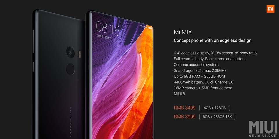 Xiaomi Mi MIX parte bene: in pre-ordine a meno di 600€ (e c&#039;è anche Mi Note 2 a meno di 500€)