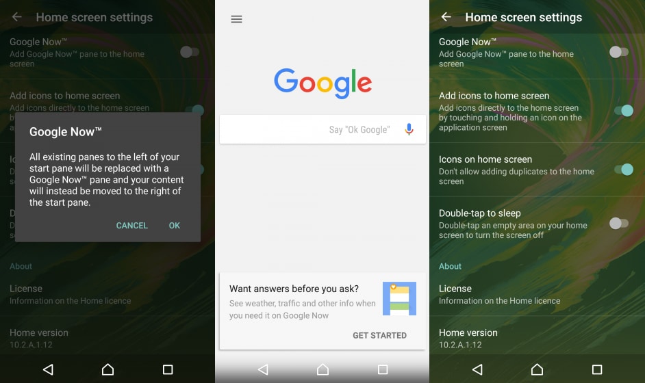 Xperia Home Beta si aggiorna e reintroduce la scheda Google Now (foto e download apk)