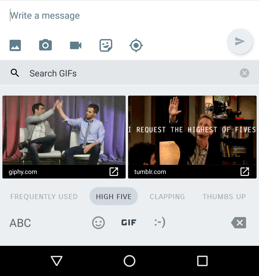 Hangouts 15 porta le GIF sulla tastiera, ma solo in Android 7.1