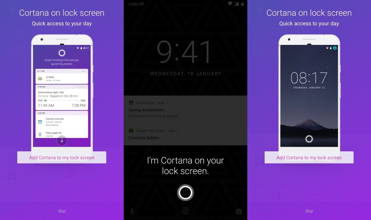 Microsoft porta Cortana sulla schermata di blocco con l&#039;ultima beta