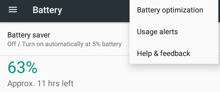 Android 7.1.2 nasconde una sezione per segnalare le app che consumano troppo la batteria
