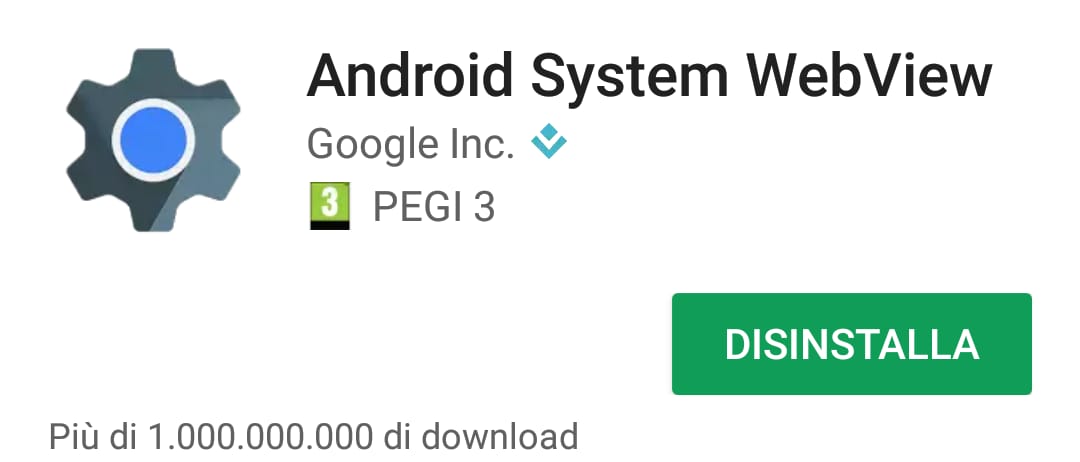 Android System WebView taglia il traguardo di 1 miliardo di download sul Play Store