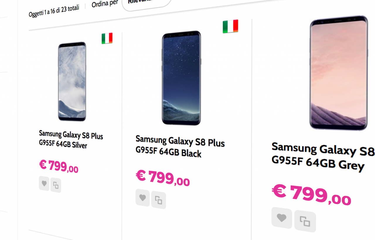 Samsung Galaxy S8+ a 799€ con garanzia Italia (aggiornato: anche su Amazon)