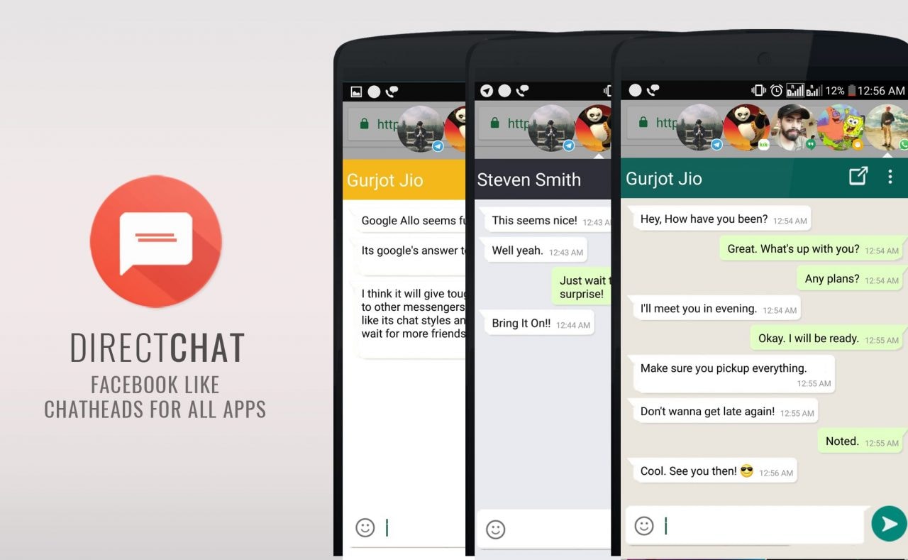 DirectChat porta le notifiche ChatHeads di Facebook Messenger in tutte le app (foto)
