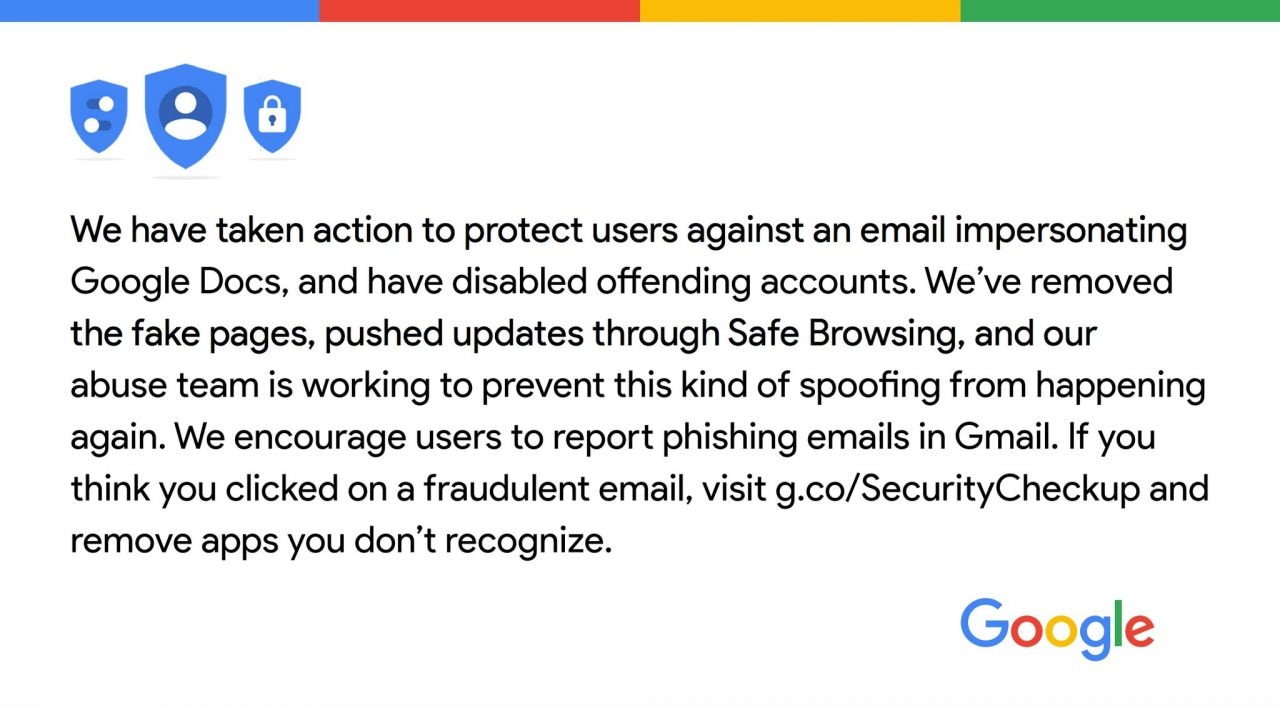 Google conferma un massiccio attacco phishing a Docs nella giornata di ieri e rende più sicuro Gmail per Android