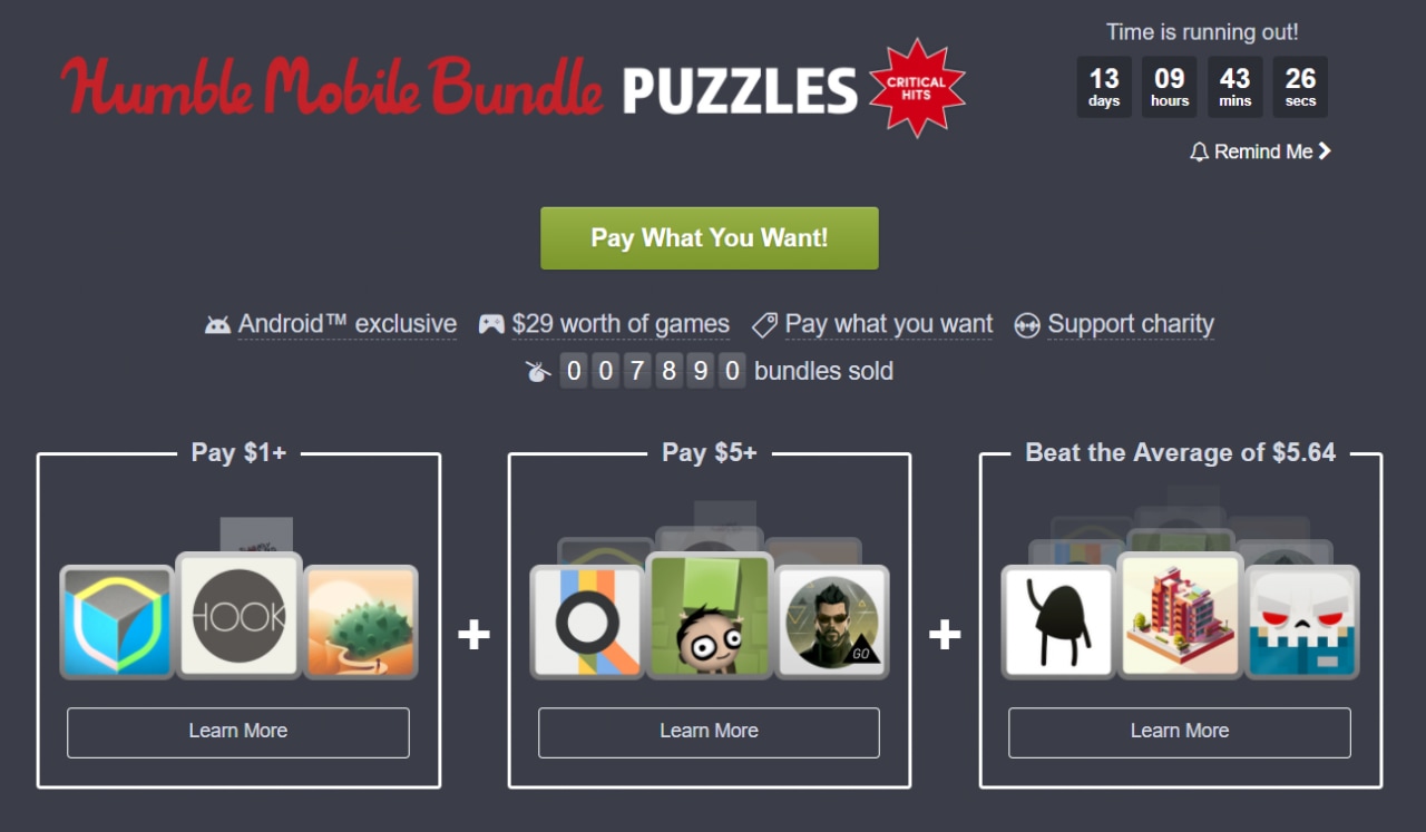 Gli amanti dei puzzle game non potranno farsi sfuggire questo Humble Mobile Bundle