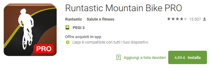 Runtastic Mountain Bike PRO gratis sul Play Store, ma solo per poche ore! (video)