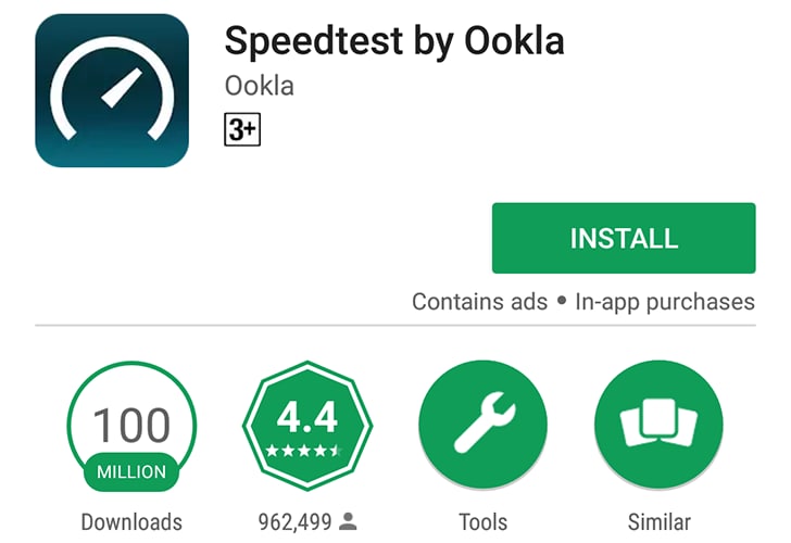 L&#039;app di Speedtest per Android supera i 100 milioni di download sul Play Store