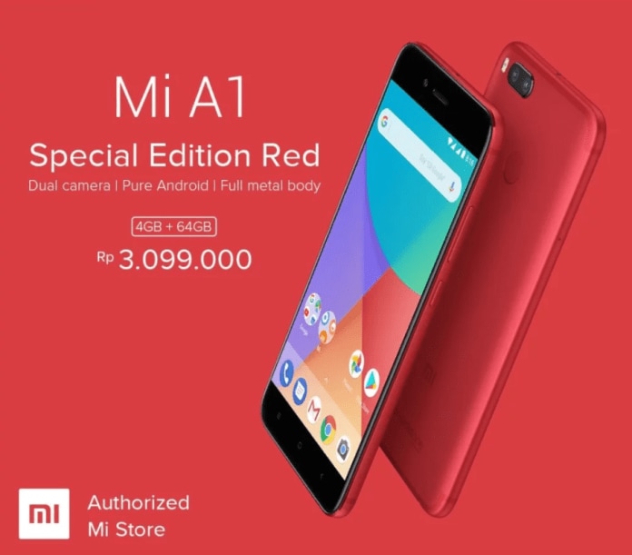 Anche Xiaomi Mi A1 ha la sua edizione speciale rossa: per ora esclusiva del mercato indonesiano (foto)