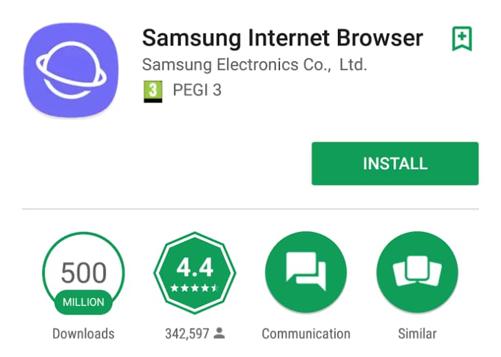 Il browser di Samsung raggiunge quota 500 milioni di installazioni nel Play Store (foto)