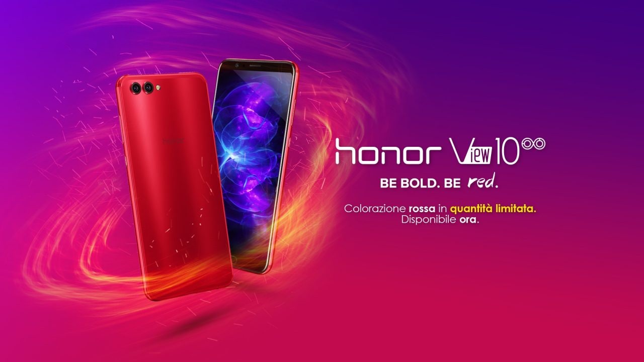 Honor View 10 si presenta nella nuova colorazione Crush Red ed è già in sconto a 449,90€!