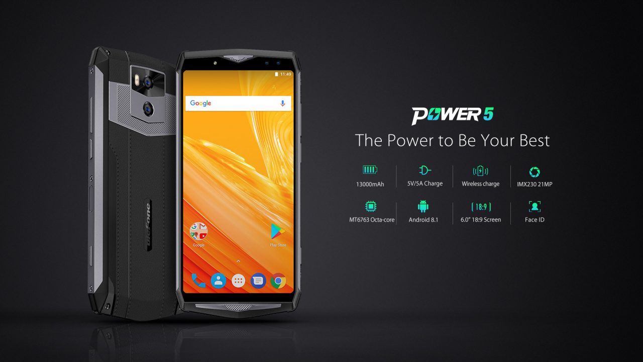 Ulefone Power 5 ufficiale da 13.000 mAh: ecco la batteria che integra uno smartphone (foto)