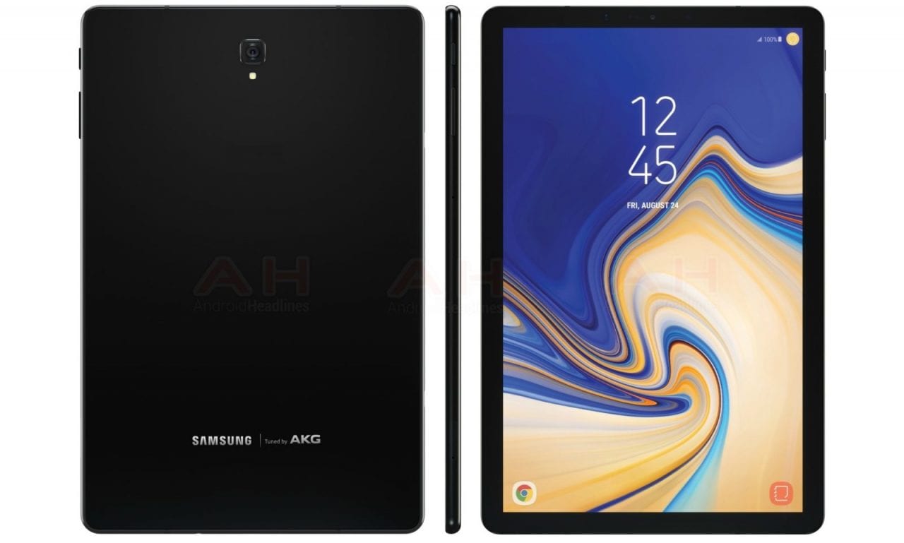 Galaxy Tab S4 appare in un render ufficioso: poche cornici e niente tasto home