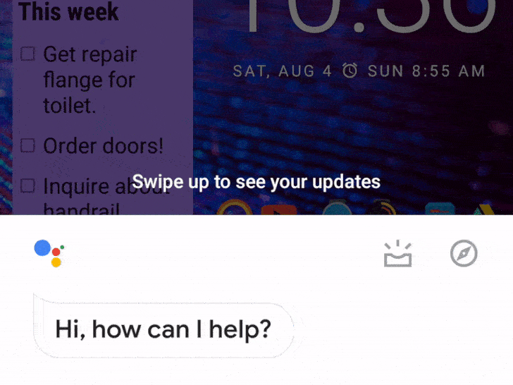 Basta uno swipe in alto per richiamare il feed personale di Google Assistant, almeno per alcuni utenti