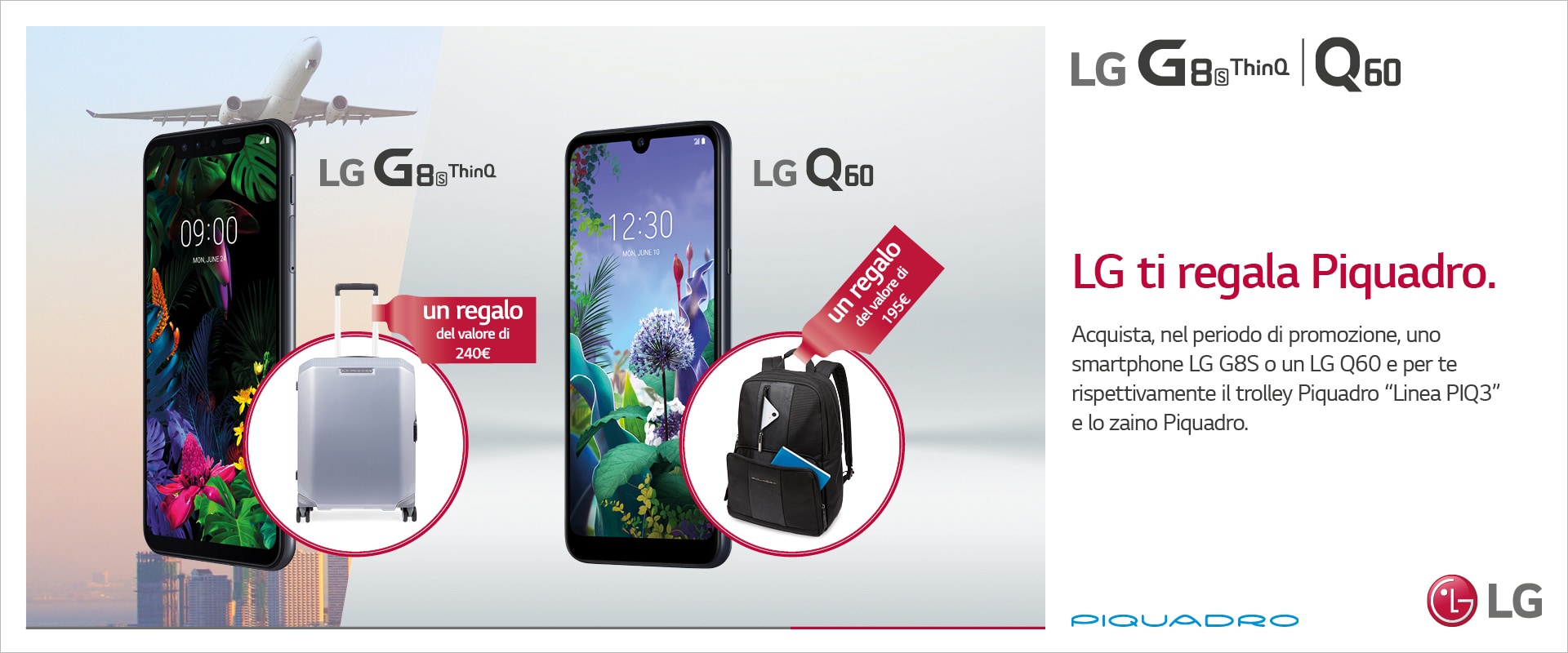 LG potrebbe regalarvi un trolley o uno zaino Piquadro acquistando LG G8s o LG Q60: come aderire alla promozione