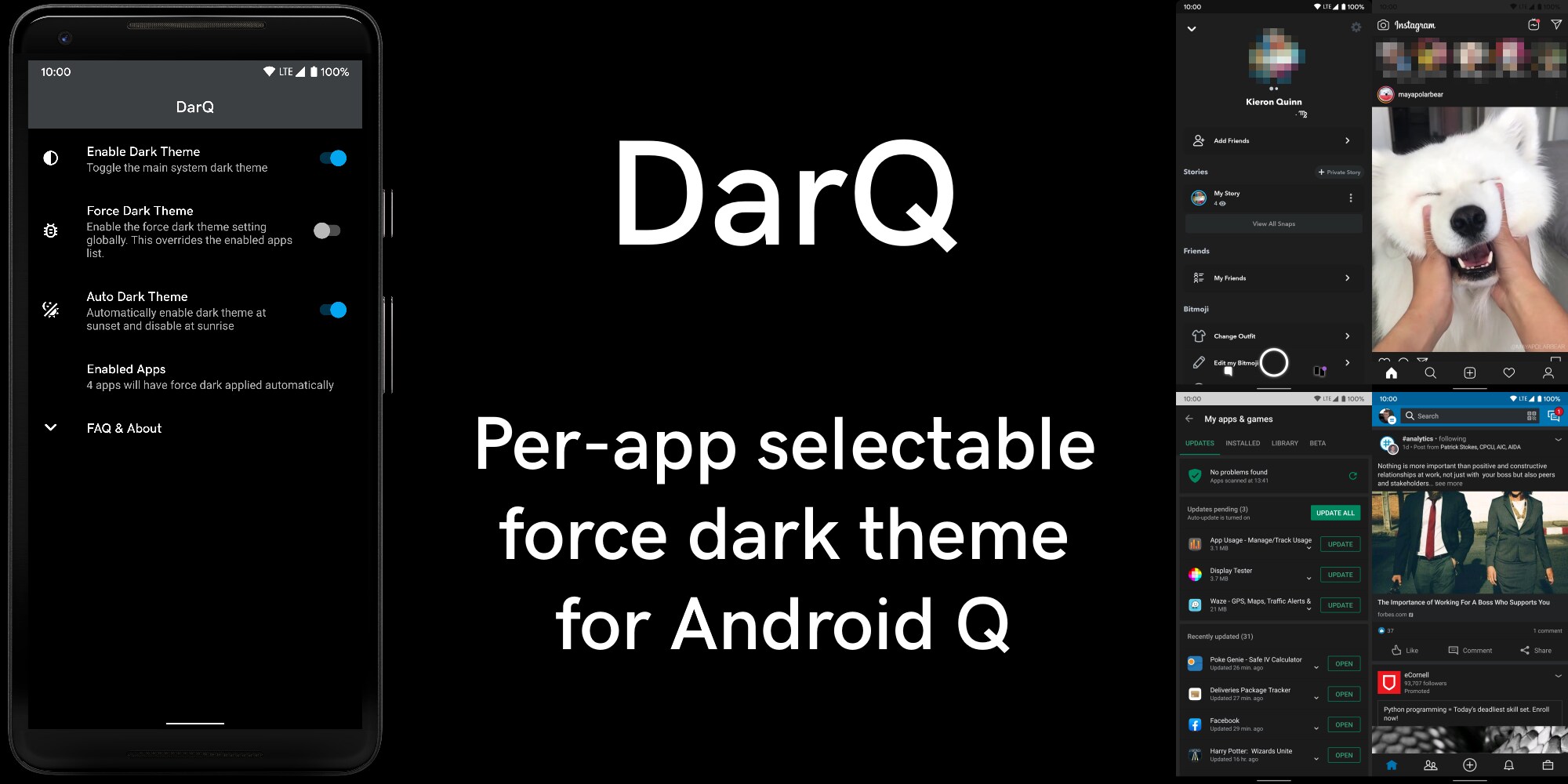 Non riuscite a fare a meno del tema scuro? Ora potete forzarlo su tutte le app con Android Q (root)