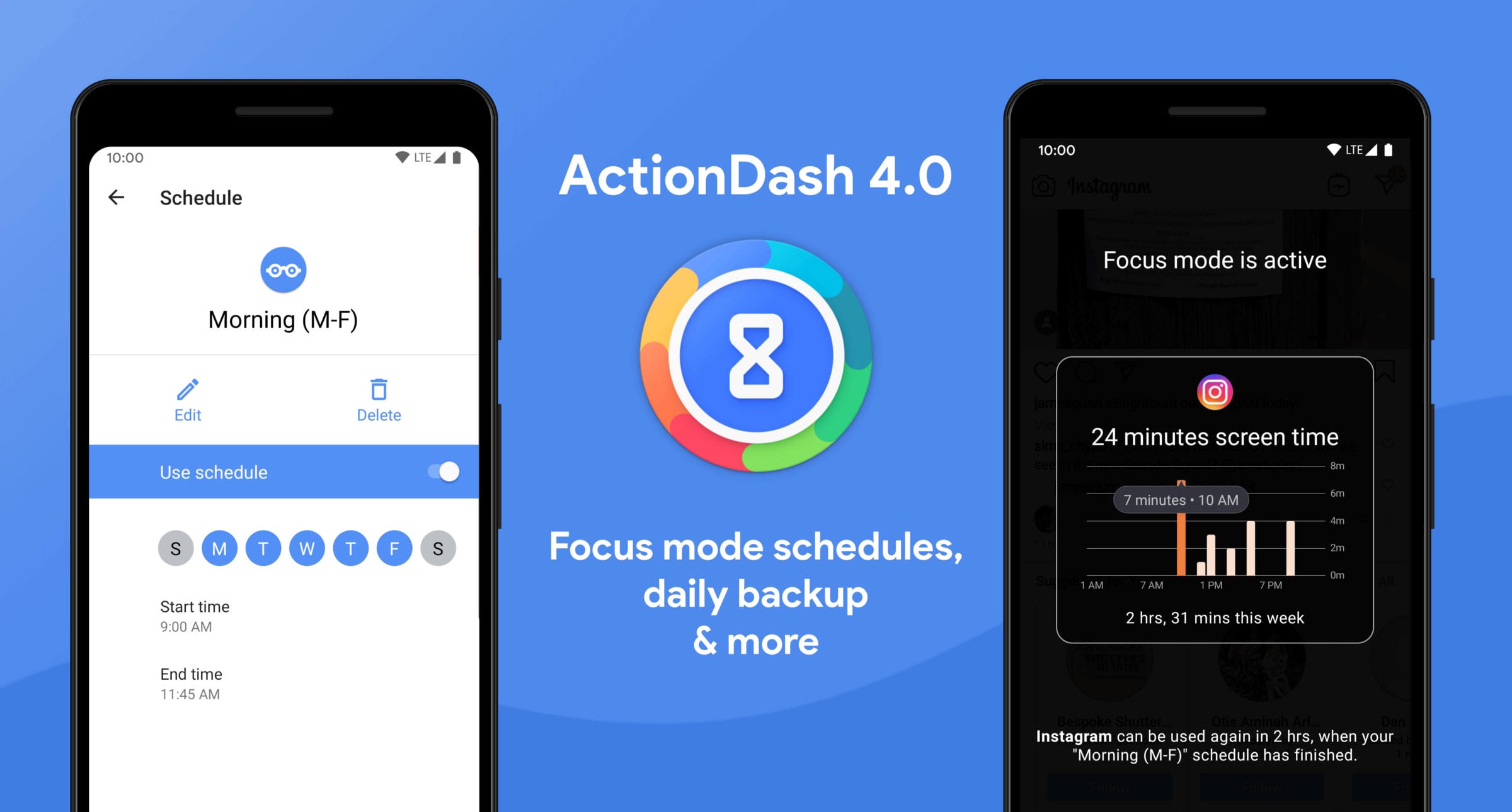 ActionDash 4.0 vi permette di programmare l&#039;avvio di Focus Mode e di impostare i backup automatici (foto)