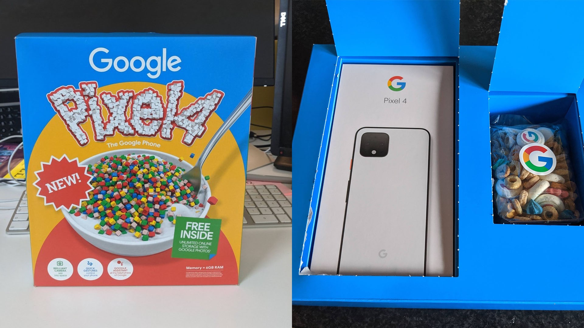 I primi Pixel 4 ordinati dal Google Store arrivano in una scatola di cereali o da pizza! (foto)