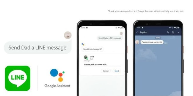 Line aggiunta ai servizi di messaggistica di terze parti a cui Google Assistant può attingere