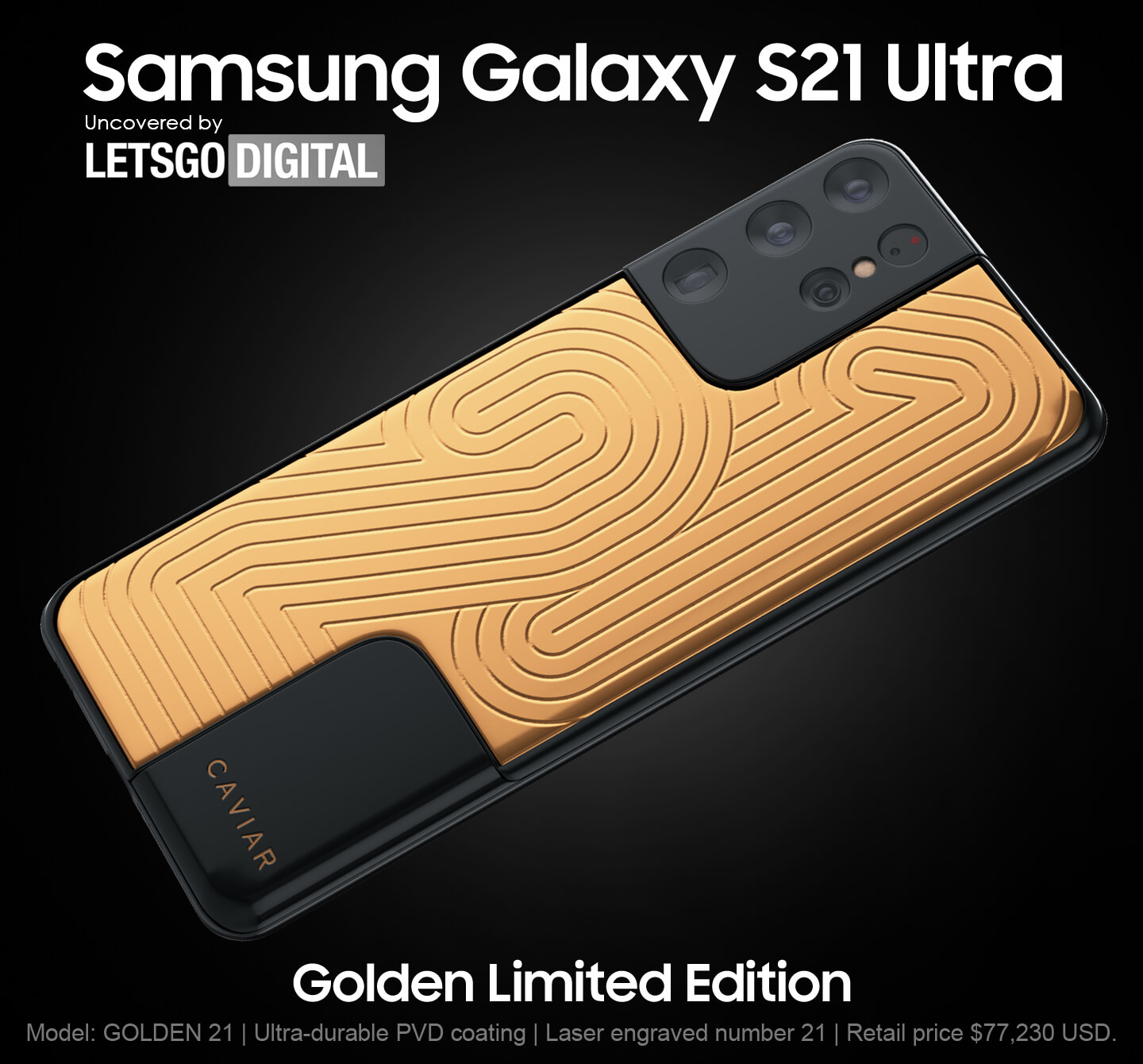 Caviar adorna di oro il prossimo Samsung Galaxy S21 Ultra (aggiornato)