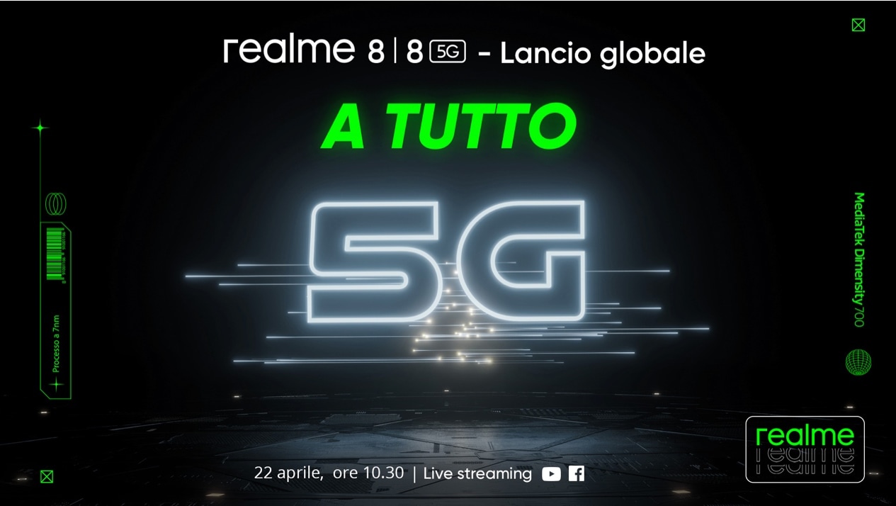 Realme 8 Pro sta per avere due fratellini: Realme 8 5G e Realme 8 saranno presentati il 22 aprile